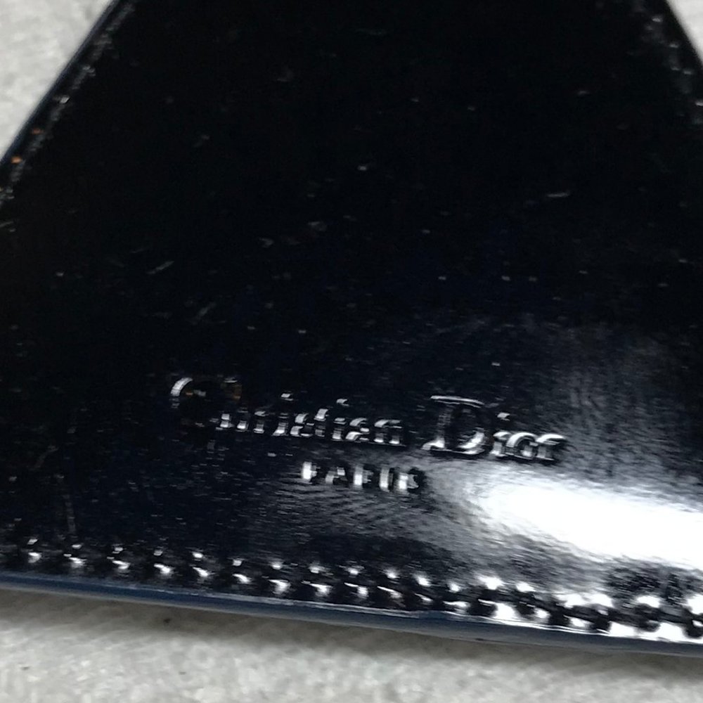 Christian Dior Croc Embossed Keychain / Key Ring - Navy Blue & Iridescent Colors - Picture 5 of 13